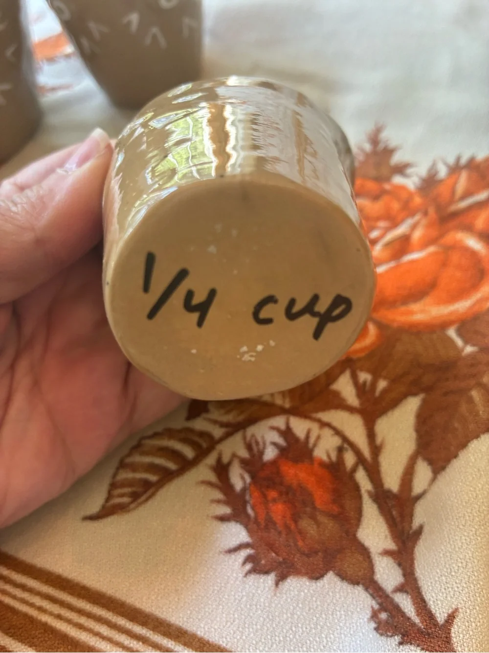 Ceramic Olive Green chicken Nesting measuring cups